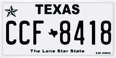 TX license plate CCF8418