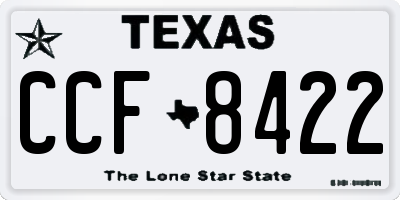 TX license plate CCF8422