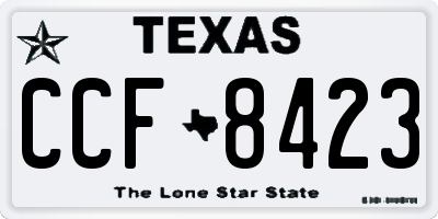 TX license plate CCF8423