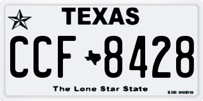 TX license plate CCF8428