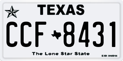 TX license plate CCF8431
