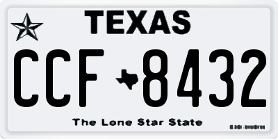 TX license plate CCF8432