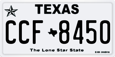 TX license plate CCF8450