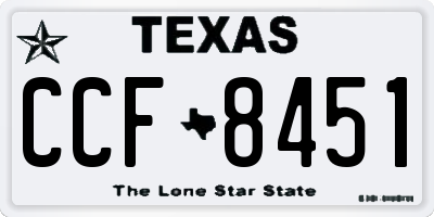 TX license plate CCF8451