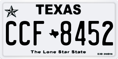 TX license plate CCF8452