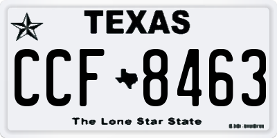 TX license plate CCF8463