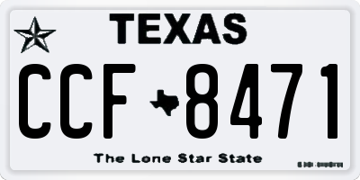 TX license plate CCF8471