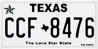 TX license plate CCF8476