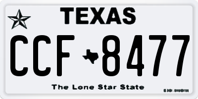 TX license plate CCF8477