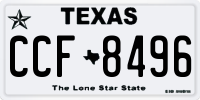 TX license plate CCF8496