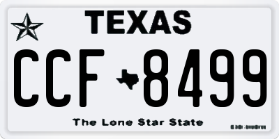 TX license plate CCF8499