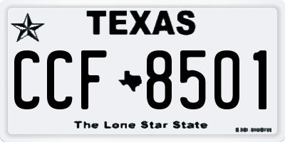 TX license plate CCF8501