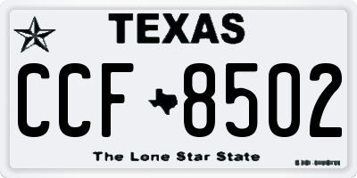 TX license plate CCF8502