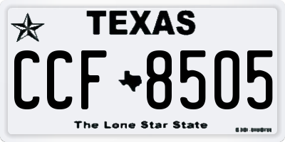 TX license plate CCF8505