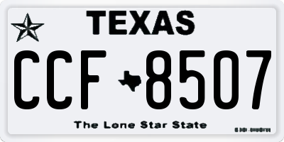 TX license plate CCF8507