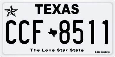 TX license plate CCF8511