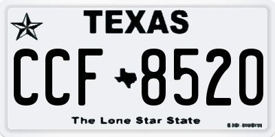 TX license plate CCF8520