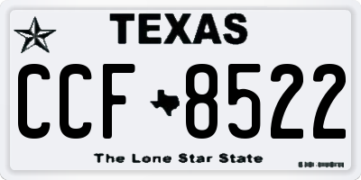 TX license plate CCF8522