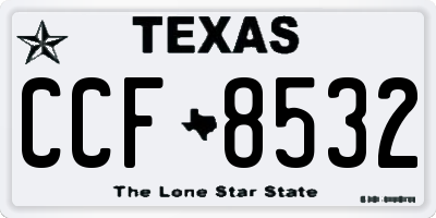 TX license plate CCF8532
