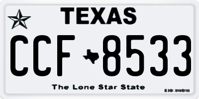 TX license plate CCF8533