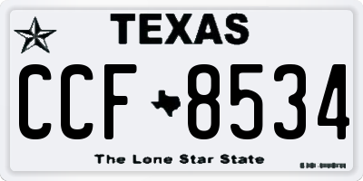 TX license plate CCF8534