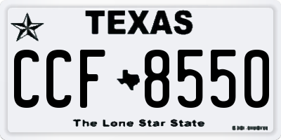 TX license plate CCF8550