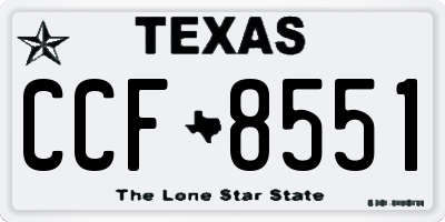 TX license plate CCF8551