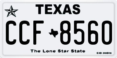 TX license plate CCF8560