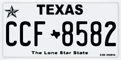 TX license plate CCF8582