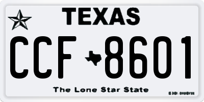 TX license plate CCF8601