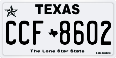 TX license plate CCF8602