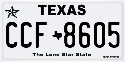 TX license plate CCF8605