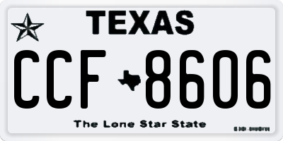 TX license plate CCF8606