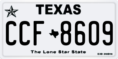TX license plate CCF8609