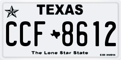 TX license plate CCF8612
