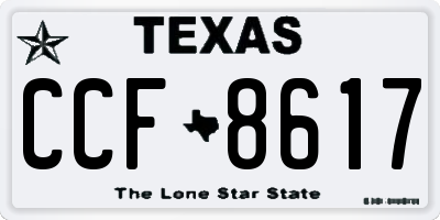 TX license plate CCF8617