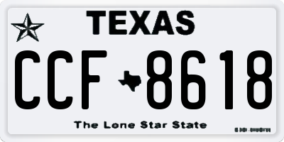 TX license plate CCF8618