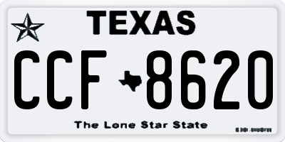 TX license plate CCF8620