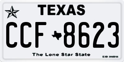 TX license plate CCF8623