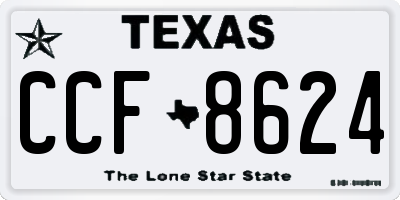 TX license plate CCF8624
