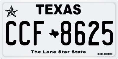 TX license plate CCF8625