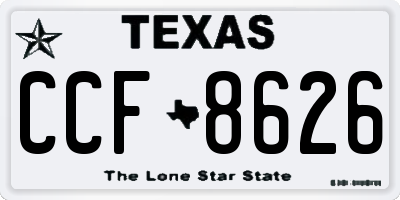 TX license plate CCF8626