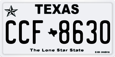 TX license plate CCF8630