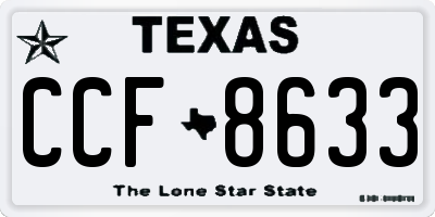 TX license plate CCF8633