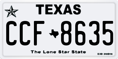 TX license plate CCF8635