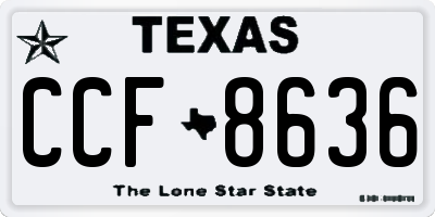 TX license plate CCF8636