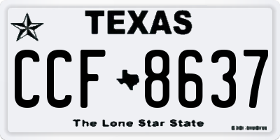 TX license plate CCF8637