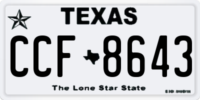 TX license plate CCF8643