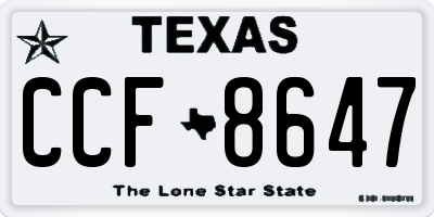 TX license plate CCF8647