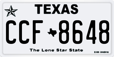 TX license plate CCF8648